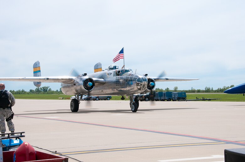 The 139th Airlift Wing hosts the Sound of Speed Air Show on the base in St. Joseph, Mo., Friday, April 30, 2010.  The star of the Air Show is the Navy's Blue Angels.  (Photo by Airman 1st Class Kelsey Stuart/Released)