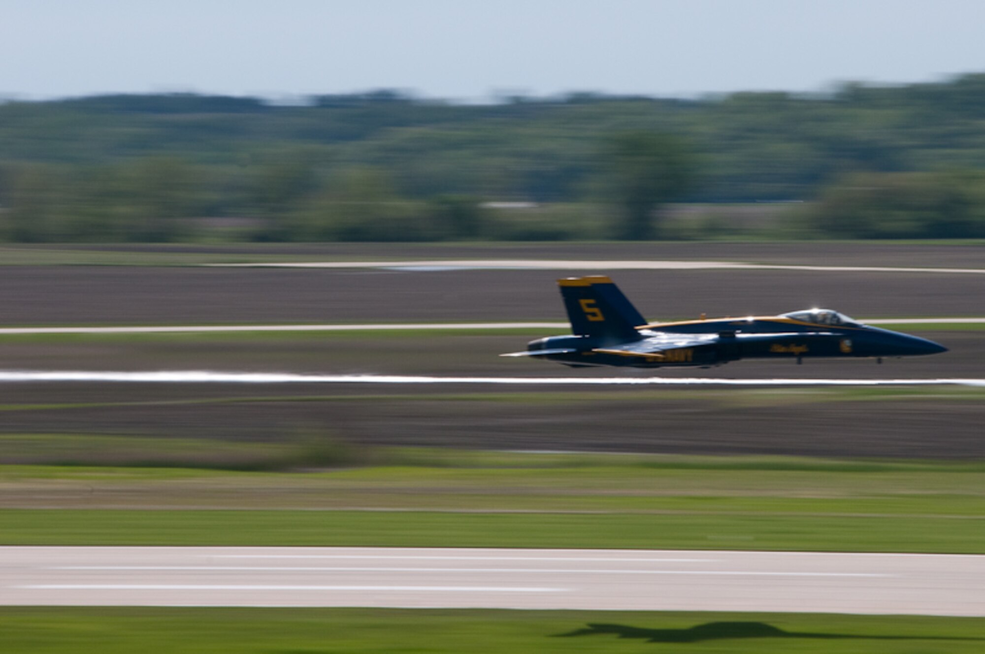 The 139th Airlift Wing hosts the Sound of Speed Air Show on the base in St. Joseph, Mo., Friday, April 30, 2010.  The star of the Air Show is the Navy's Blue Angels.  (Photo by Airman 1st Class Kelsey Stuart/Released)