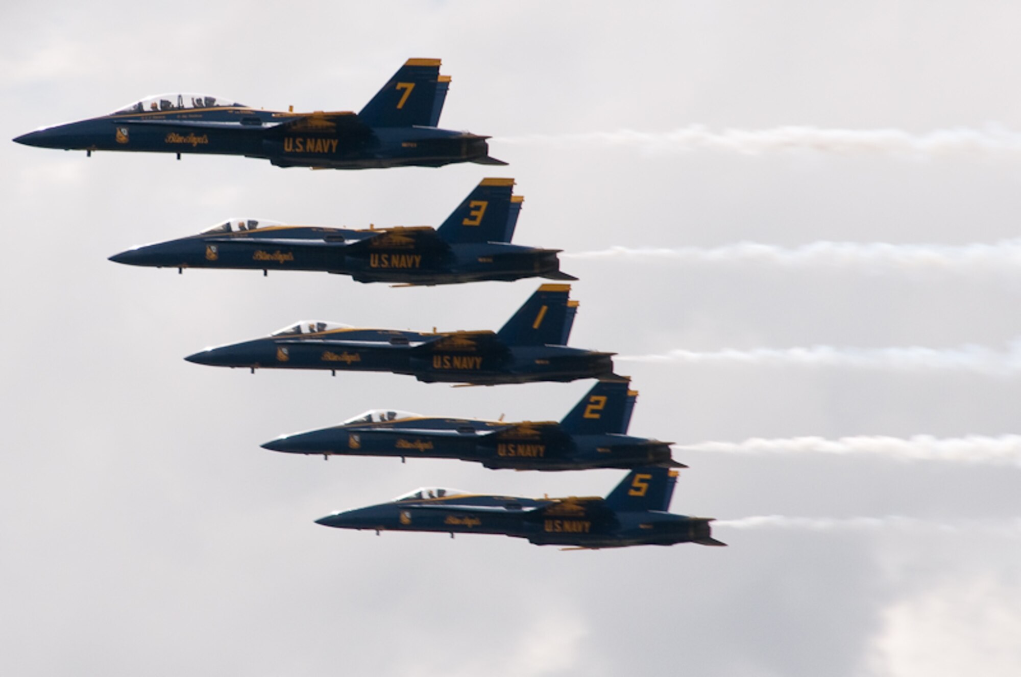 The 139th Airlift Wing hosts the Sound of Speed Air Show on the base in St. Joseph, Mo., Friday, April 30, 2010.  The star of the Air Show is the Navy's Blue Angels.  (Photo by Airman 1st Class Kelsey Stuart/Released)