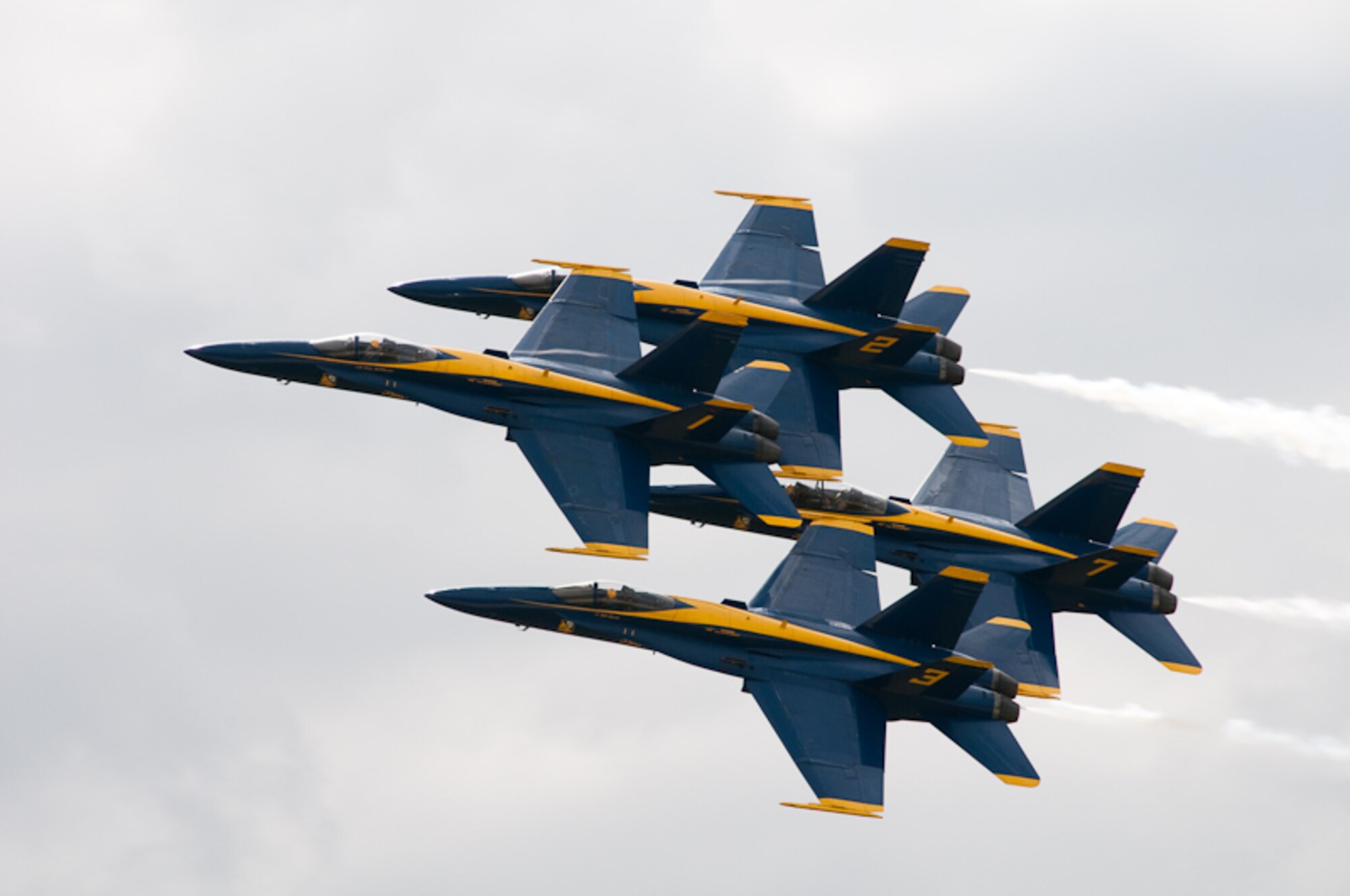 The 139th Airlift Wing hosts the Sound of Speed Air Show on the base in St. Joseph, Mo., Friday, April 30, 2010.  The star of the Air Show is the Navy's Blue Angels.  (Photo by Airman 1st Class Kelsey Stuart/Released)