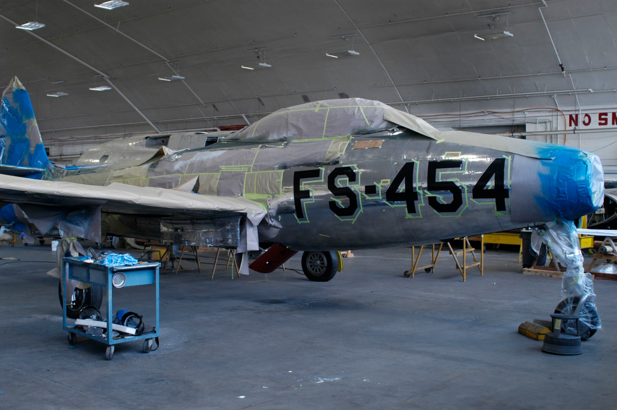Dayton, Ohio (05/2010) -- F-84 in the Restoration Hangar at the National Museum of the U.S. Air Force. (U.S. Air Force photo)