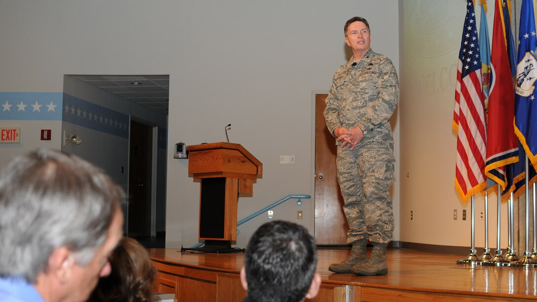 McGHEE TYSON AIR NATIONAL GUARD BASE, Tenn. -- Military and civic leaders from eleven northeastern states participate in the National Guard Bureau sponsored Business and Industry Days event at The I.G. Brown Air National Guard Training and Education Center here, April 29, 2010. The three-day event is designed to give business and industry leaders a better understanding of the responsibilities of citizen Airmen. (U.S. Air Force photo by Master Sgt. Kurt Skoglund/Released)