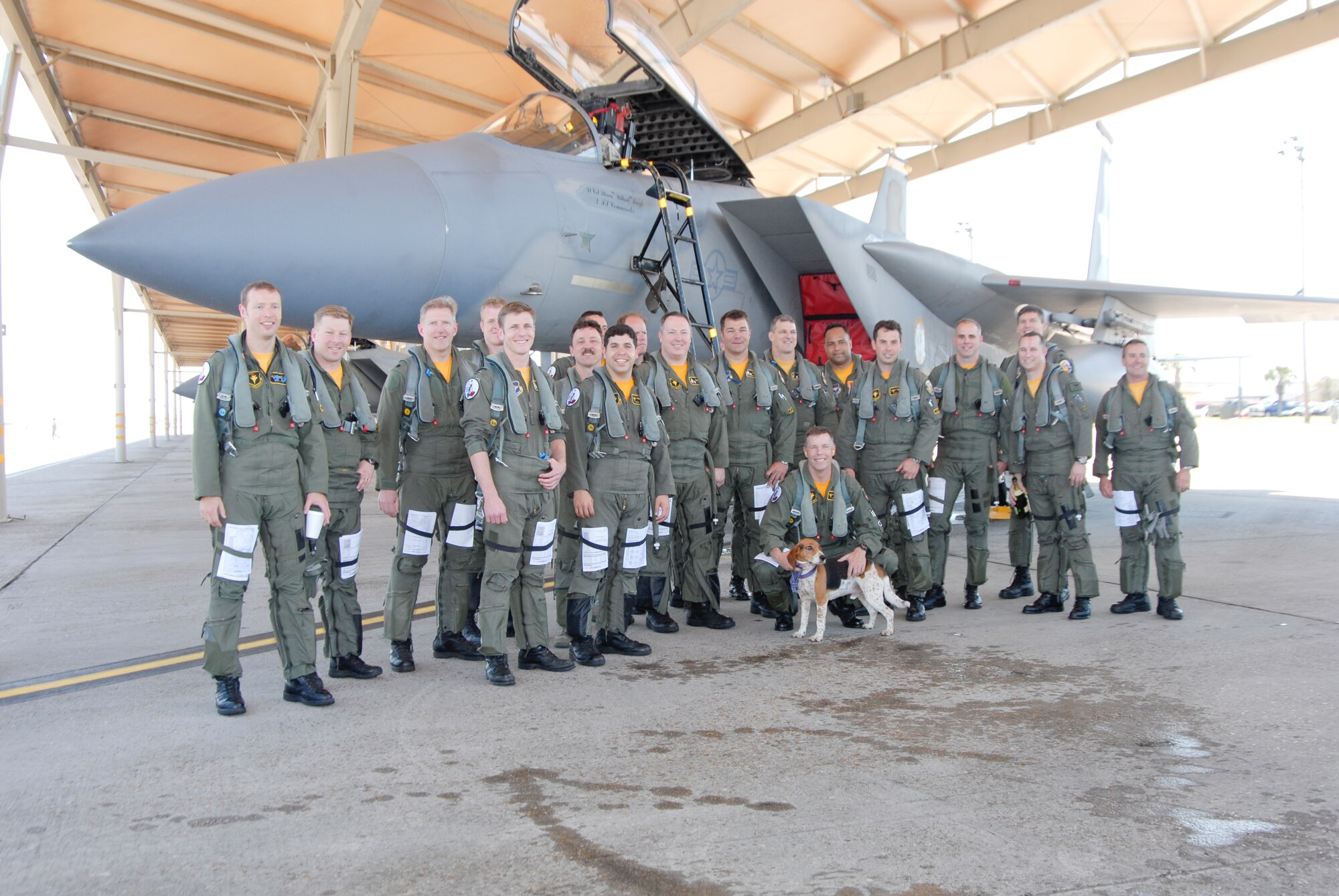 The members of the 2nd Fighter Squadron complete their final mission April 2 at Tyndall Air Force Base.  (Courtesy photo) 