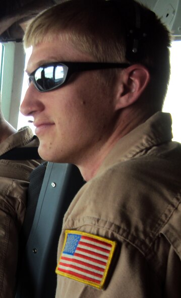 Staff Sgt. Corey Myers, a KC-10 Extender flight engineer with the 908th Expeditionary Air Refueling Squadron, flies on an air refueling mission on a KC-10 during operations for the 380th Air Expeditionary Wing from a non-disclosed base in Southwest Asia on April 24, 2010. Sergeant Myers is deployed from the 2nd Air Refueling Squadron, 305th Air Mobility Wing, Joint Base McGuire-Dix-Lakehurst, N.J., and his hometown is Jackson, Mich. (U.S. Air Force Photo/Master Sgt. Scott T. Sturkol/Released) 