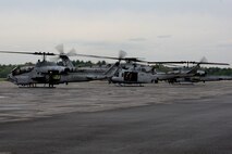 U. S. Marines of 2nd Marine Air Wing, Cherry Point, N.C., prepare AH-1 HueyCobras for a flight to Boston, Mass., in support of Marine Week Boston on May 3, 2010. Marine Week Boston provides an opportunity to increase public awareness of the Marine Corps' value to our nation's defense and to preserve and mature the Corps' relationship with the American people.