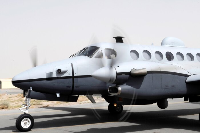 The MC-12 Liberty aircraft is a manned, special-mission turboprop aircraft designed for intelligence, surveillance and reconnaissance missions. The 361st ERS was activated May 1, 2010, at Kandahar Airfield, Afghanistan. The MC-12 is assigned to the 361st Expeditionary Reconnaissance Squadron. (U.S. Air Force photo/Senior Airman Nancy Hooks)