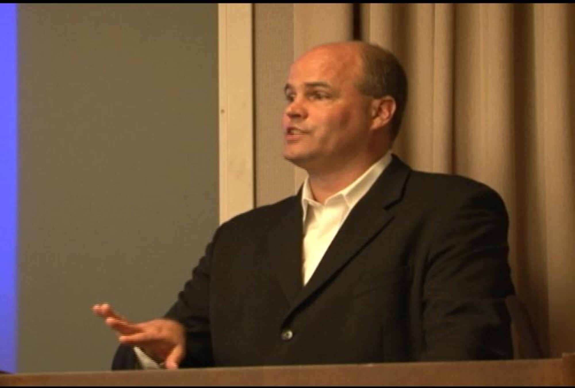 LANGLEY AIR FORCE BASE, Va. (ACCNS) -- Dr. Thomas Joiner, the Robert O. Lawton distinguished professor of psychology at Florida State University, shared his concern about the pandemic of suicide with Air Combat Command chaplains during the Comprehensive Airman Fitness conference, April 27. During the three-day conference, Dr. Joiner shared information from his research that the chaplains can use at their homestations.