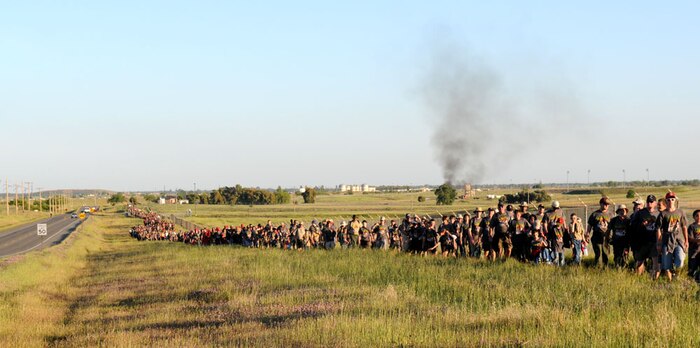 Boys Scouts walk as a group to Dock 6, May 1 during the 2010 Boy Scouts of America Expo hosted by Beale. Approximately 7,000 Boy Scouts came to Beale for the expo. (Air Force photo by Airman 1st Class David Tracy)