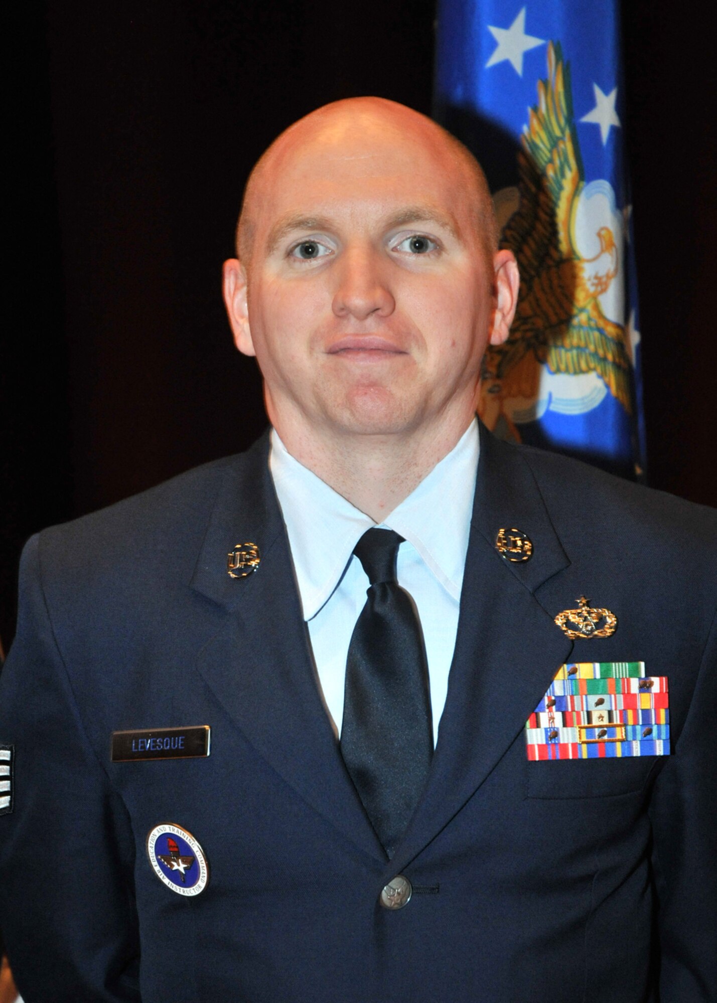 Staff Sgt. Lucas Levesque, 366th TRS Detachment 6, earned his CCAF in instructor training and military science.  He’s pursuing a bachelor’s degree in operations management from Southwestern College.  (U.S. Air Force photo by Adam Bond)
