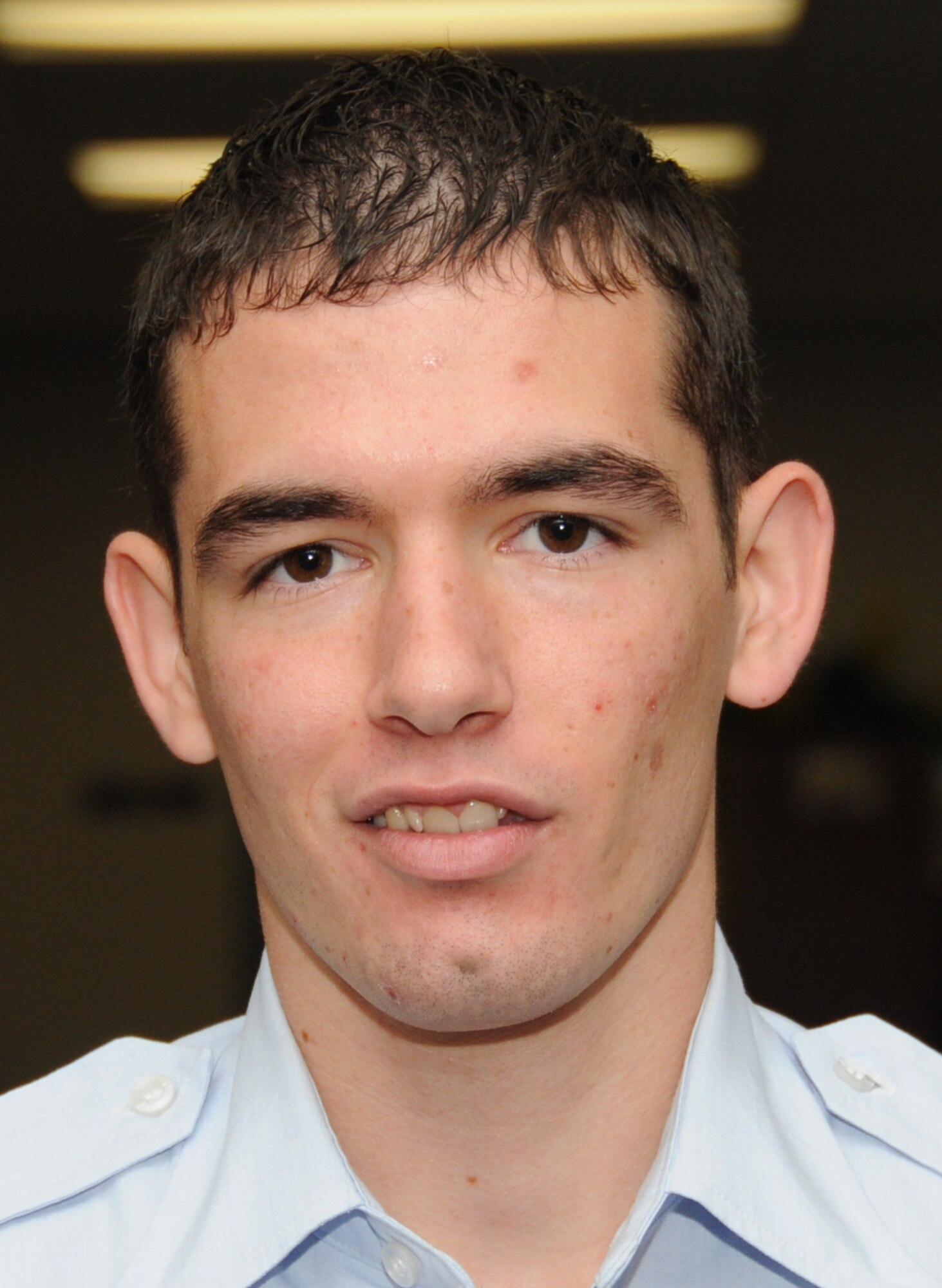 Airman 1st Class Sampson Graham, 19, is the first and only graduate so far of the 30-week special operations weather forecaster course in the 335th Training Squadron for the new Air Force specialty code 1W0W2.  (U.S. Air Force photo by Kemberly Groue)
