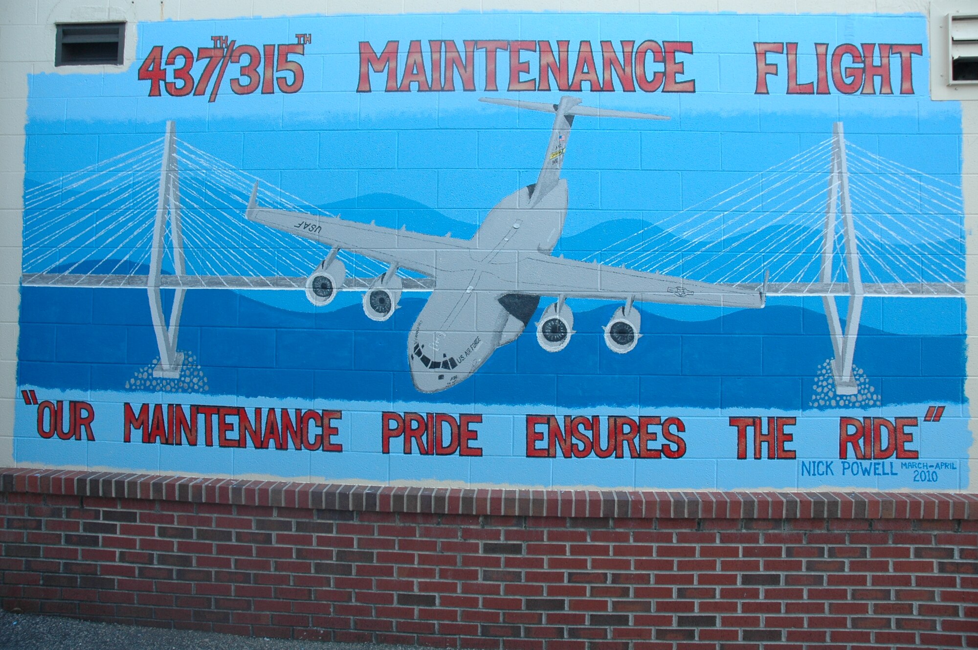 Tech. Sergeant Nicholas Powell a crew chief with the 315th Maintenance Squadron, Charleston Air Force Base , S.C. has contributed many works to the base over the years. He has artwork on display at Starlifter Lanes and the Aero Club as well as seven model airplanes on display at the Charleston Club. (U.S. Air Force Photo/SrA Dani Shea)