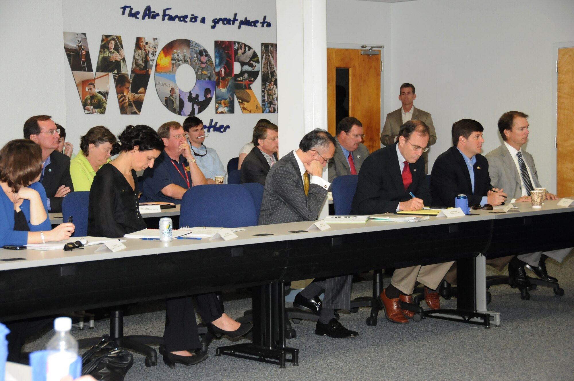 Janet Napolitano, Department of Homeland Security secretary, Gary Locke, Department of Commerce secretary, and Jane Lubchenco, NOAA administrator met with federal, state and local officials and local business leaders at Keesler Air Force Base's Sablich Center May 6. The meeting was a part of their ongoing emphasis on interagency coordination in response to the oil spill in the Gulf of Mexico and their continued oversight of BP's efforts to plug the leak and contain the oil spill.  (U.S. Air Force photo by Kemberly Groue)


