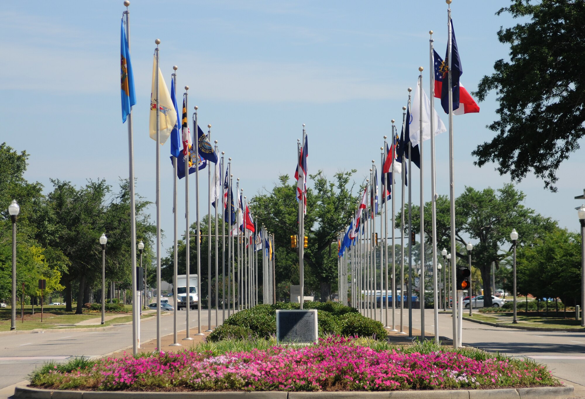 Entrance to Keesler Air Force Base, Biloxi, Miss., on White Ave.  (U.S. Air Force photo by Kemberly Groue)