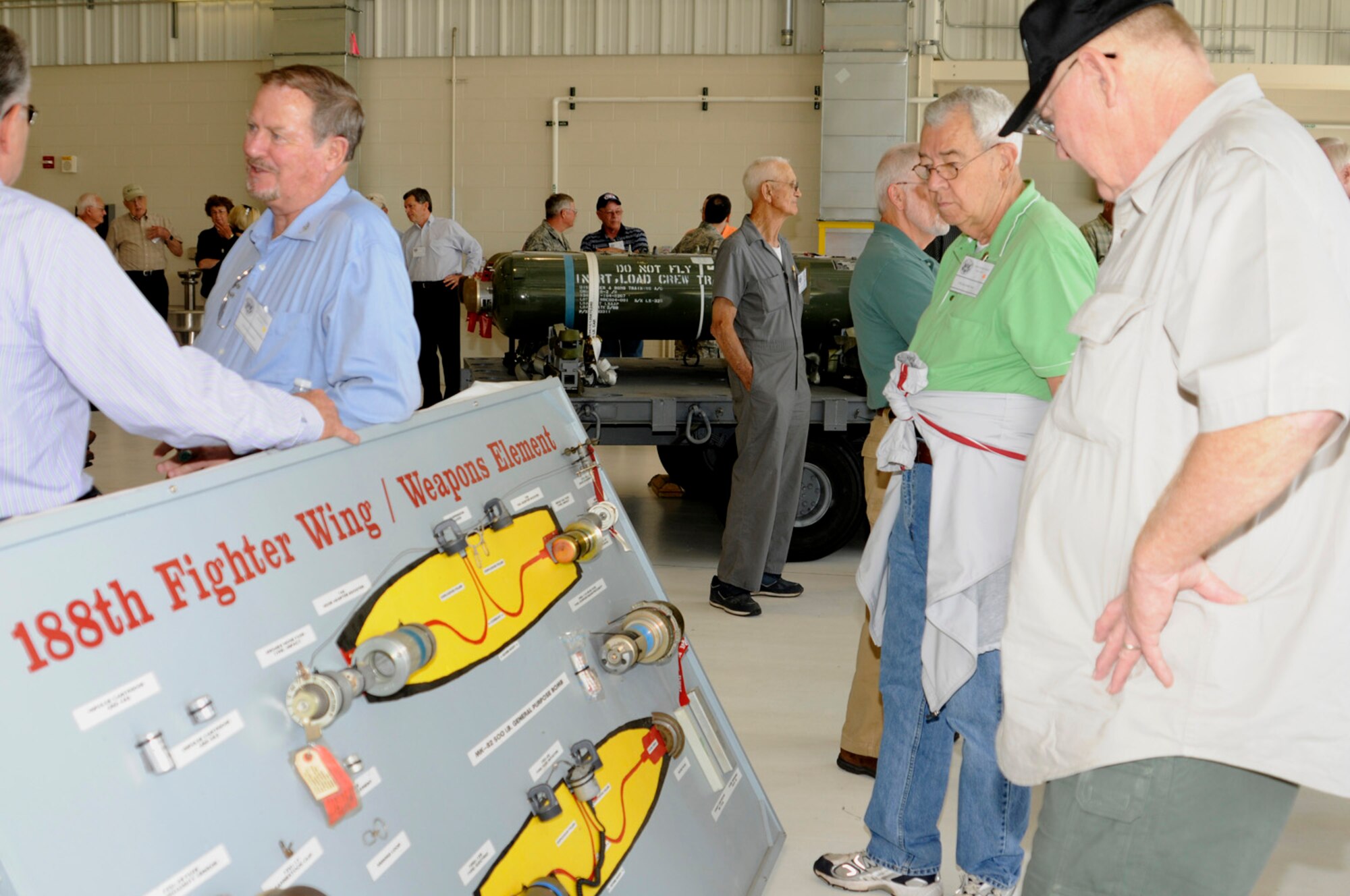 Retirees tour the 188th Fighter Wing's Consolidated Maintenance Facility at the Arkansas National Guard Senior Leaders Conference held in Fort Smith, Ark., at Fort Chaffee Maneuver Training Center, the 188th Fighter Wing, and Armed Forces Reserve Center May 6, 2010. (Photo by Capt. Heath Allen/Arkansas National Guard Public Affairs)
