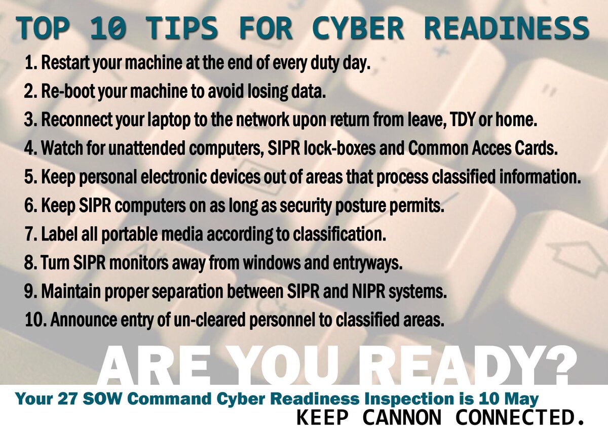 Cyber inspection focuses on the future > Cannon Air Force Base > News