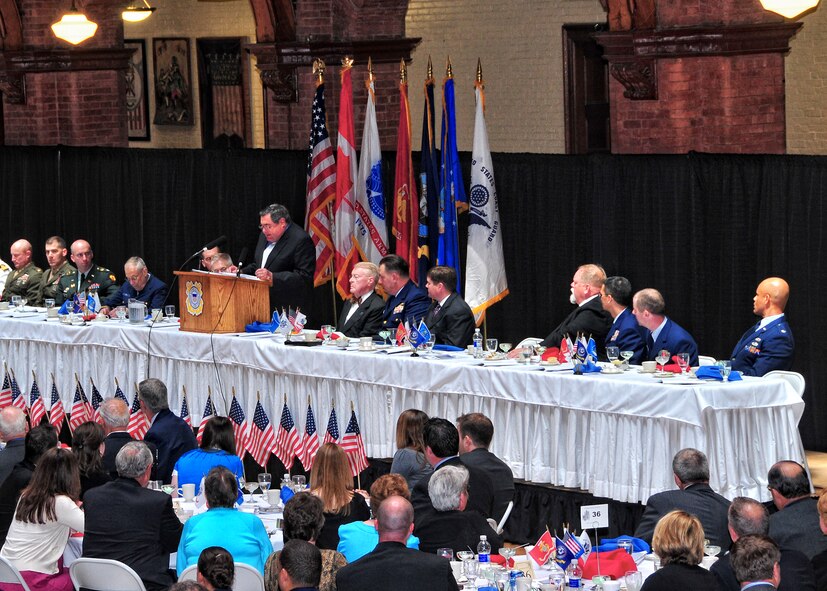 The 50th Anniversary of the Western New York Armed Forces Week luncheon, May 6, 2010, Connecticut Street Armory, Buffalo NY. The luncheon was part of the week of recognition, saluting veterans past and present. (U.S. Air Force photo by Staff Sgt. Joseph McKee)