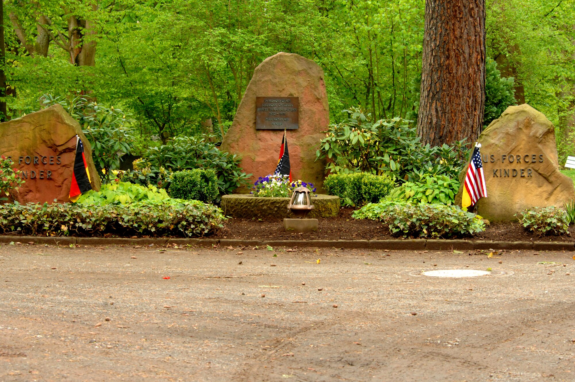 The Kaiserslautern Kindergraves Memorial Cemetery stands as rememberance and  marks the final resting place for 451 American infants who died either at birth or shortly after in Germany from 1952 through 1971. Each year the cemetery holds a remembrance ceremony, this year's ceremony will take place May 15 at 10 a.m. at the U.S. Army Daenner Kaserne Chapel. (U.S. Air Force photo by Tech. Sgt. Michael Voss)