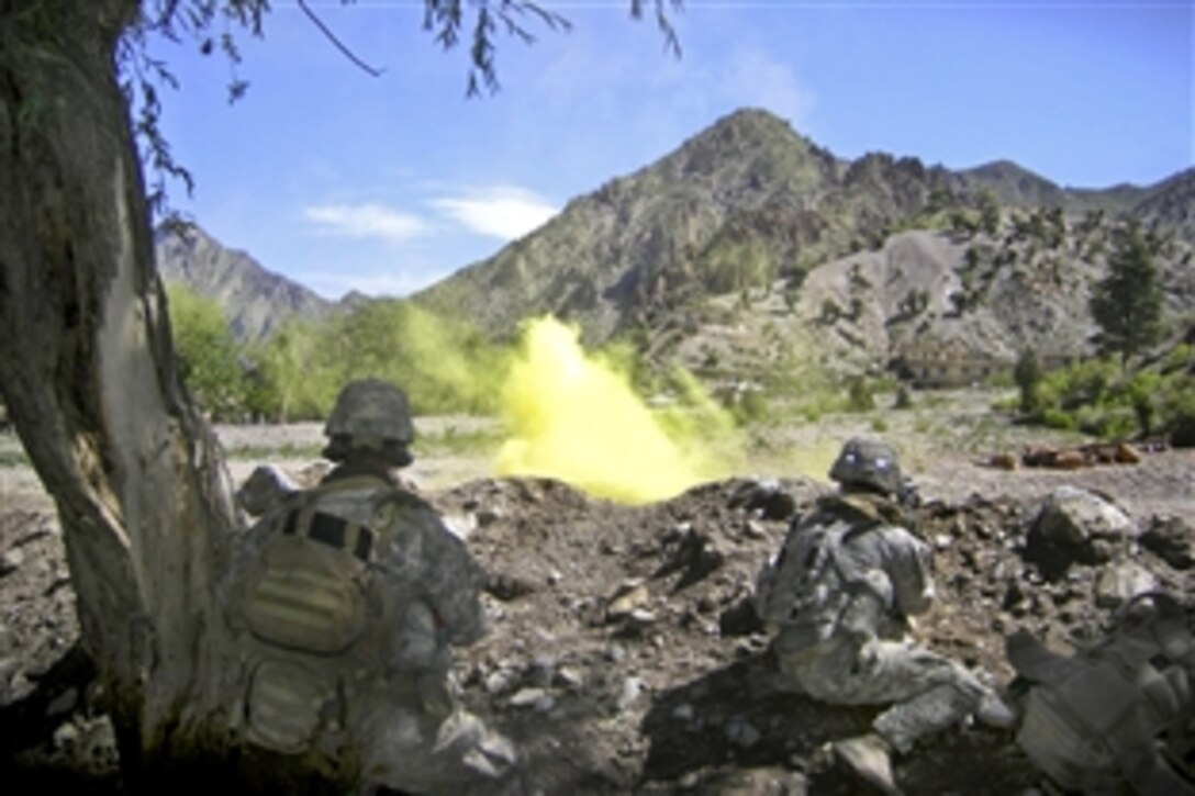 U.S. Army soldiers prepare to load onto UH-60 Black Hawk helicopters upon completion of their first combat air assault missions in Paktya province, Afghanistan, May 1, 2010. The soldiers are assigned to the 3rd Battalion, 172nd Infantry Regiment, Maine National Guard.