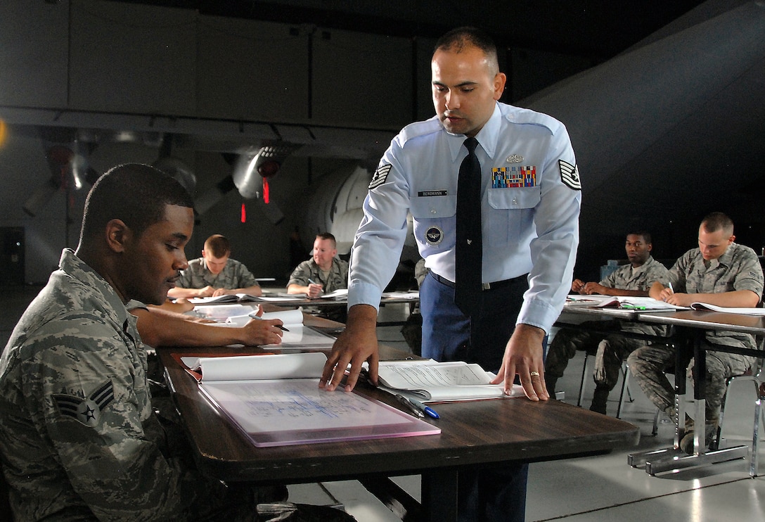 The Air Force Recruiting Service’s video team captured five of Sheppard’s tech training courses on film May 3-7, 2010, to update their recruiting website www.airforce.com. After interviewing a 364th Training Squadron instructor, the video team sat in on his class to film the classroom portion of tech training. (U.S. Air Force photo/Michael Litteken)