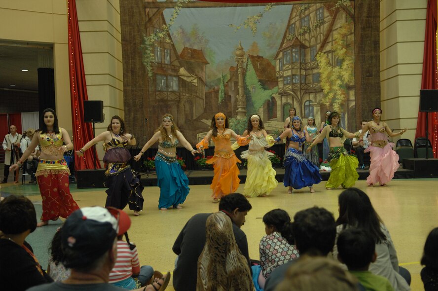 ST. PAUL, Minn. -- Members of the local Lebanese belly dance group perform on stage during the Festival of Nations held at the Saint Paul RiverCentre here April 30. The Festival of Nations is the largest and longest running multicultural festival in Minnesota. It involves more than 90 different nationalities from around the world. (U.S. Air Force photo by Airman 1st Class Aaron-Forrest Wainwright)