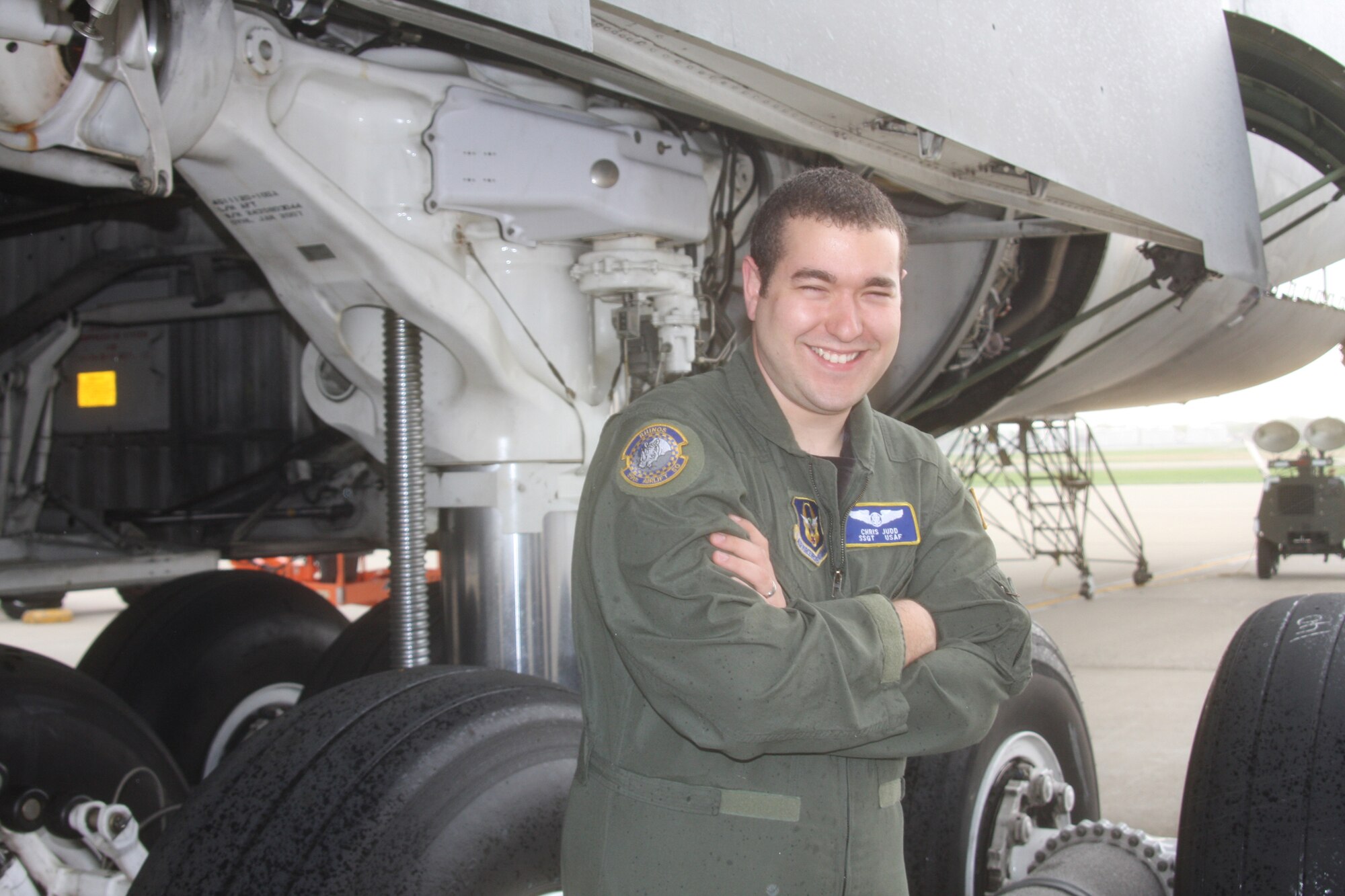 WRIGHT-PATTERSON AIR FORCE BASE, Ohio - Staff Sgt. Chris Judd, 89th Airlift Squadron loadmaster, enjoys being assigned to the same unit as his brother, Capt. Matt Judd, despite the fact they cannot fly on the same mission together. (U.S. Air Force photo/Stacy Vaughn)