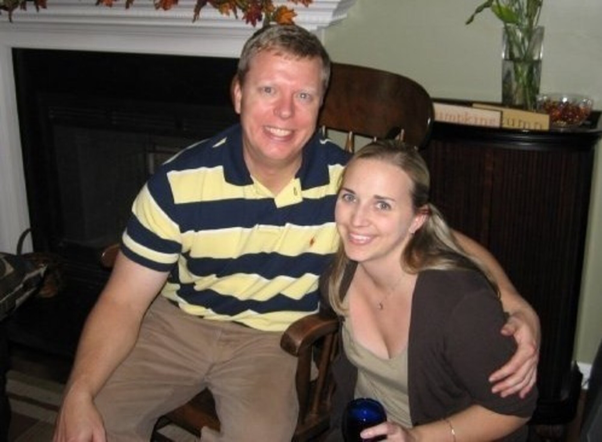 LANGLEY AIR FORCE BASE, Va. -- Holly Snyder poses with her husband, Maj. Brian Snyder, Air Combat Command A8 directorate of requirements executive officer. Holly is a certified genetic counselor at Eastern Virginia Medical School, where she cares for hundreds of patients and serves as a patient advocate and a genetic resource to physicians. (Courtesy photo)