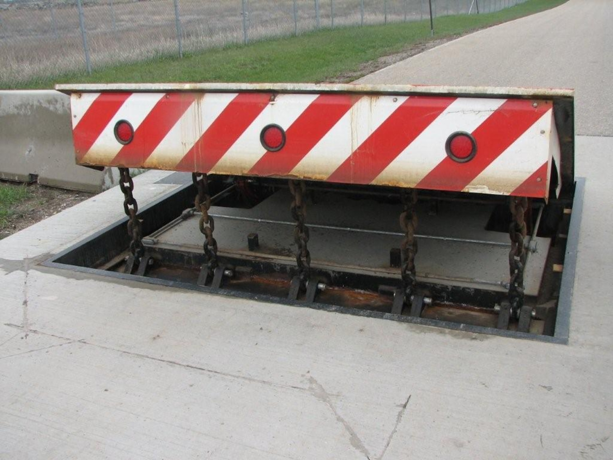 MINOT AIR FORCE BASE, N.D. -- The pop-up barriers for physical security at the Magic City or Main Gate will be replaced June 1 to 14 to increase both base security and improve personnel safety. (Courtesy photo)
