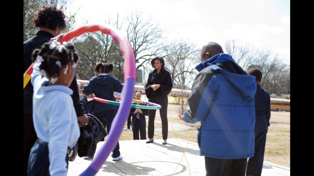 First Lady Michelle Obama issued a national challenge to all sectors of American society to support and engage military families during the National Military Family Association's summit. (Official White House photo/Samantha Appleton)