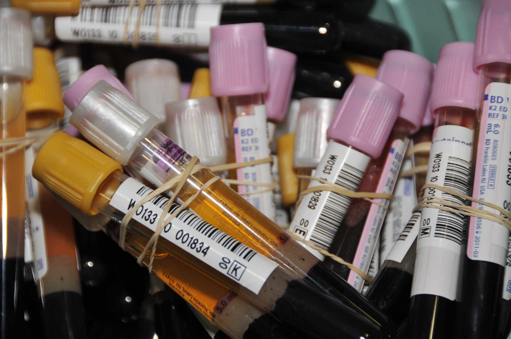 RAF Lakenheath hosted an Armed Services Blood Bank Center-Europe blood drive May 11. All blood collected is sampled and tested before used for transfusions. (U.S. Air Force photo/Airman 1st Class Eboni Knox)