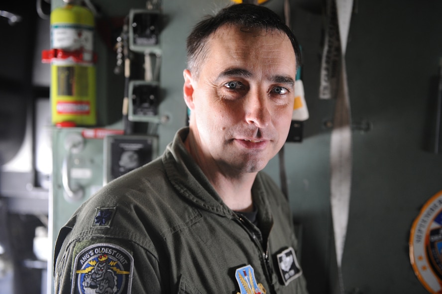 Aboard an HC-130 and only moments before takeoff, Lt. Col. Rick Kerr of the 106th Rescue Wing, the Air Boss for the space shuttle rescue program, prepares for the upcoming launch of the space shuttle Atlantis on May 14, 2010.

(U.S. Air Force photo/Senior Airman Chris Muncy)