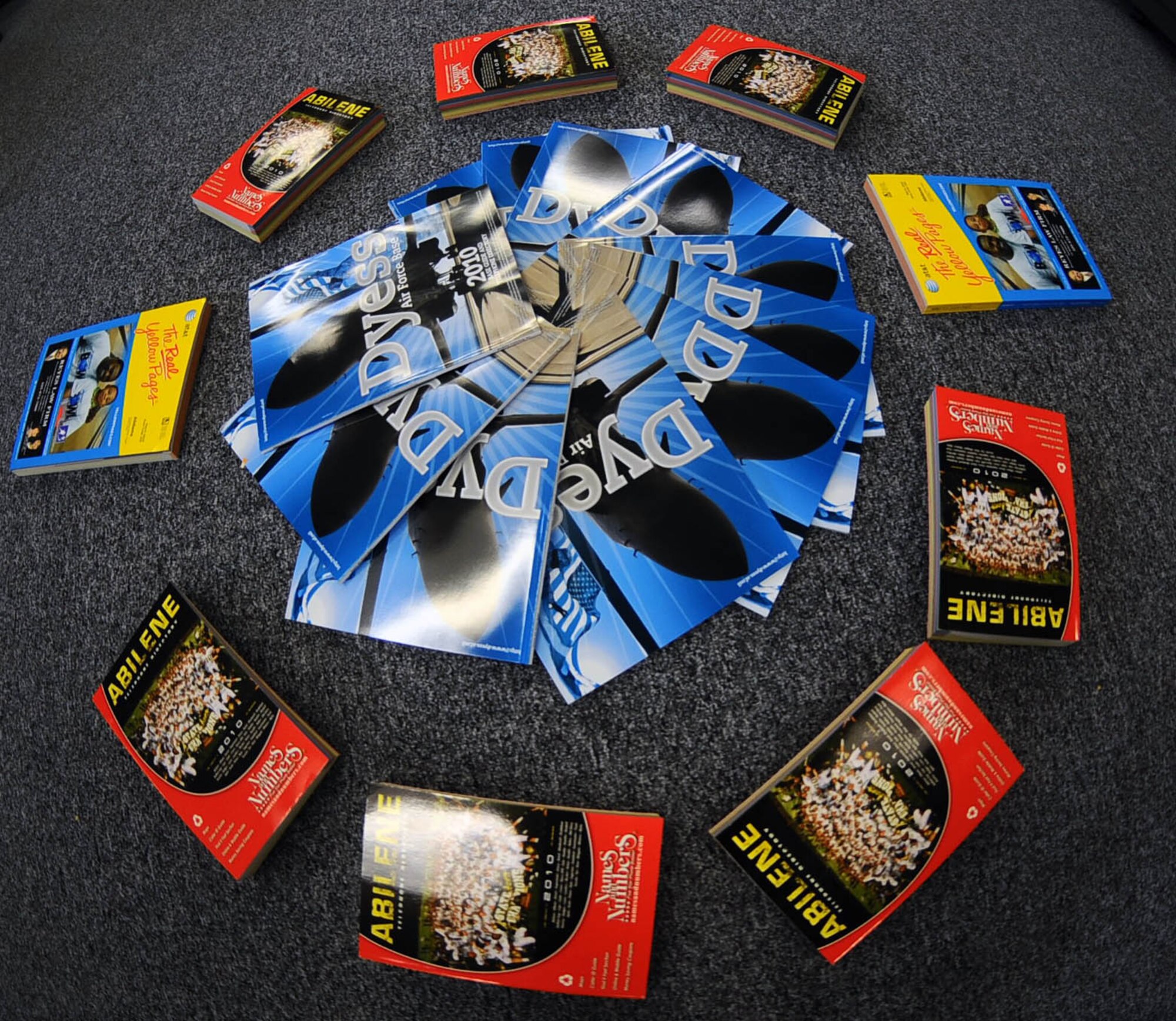 5/3/2010 - DYESS AIR FORCE BASE, Texas -- 2010 Base guides, maps, lithographs and The Real Yellow Pages are available at the 7th Bomb Wing Public Affairs Office studio, suite 136 in the headquarters building. Stop buy and pick yours up today. (U.S. Air Force photo/ Senior Airman Domonique Washington)