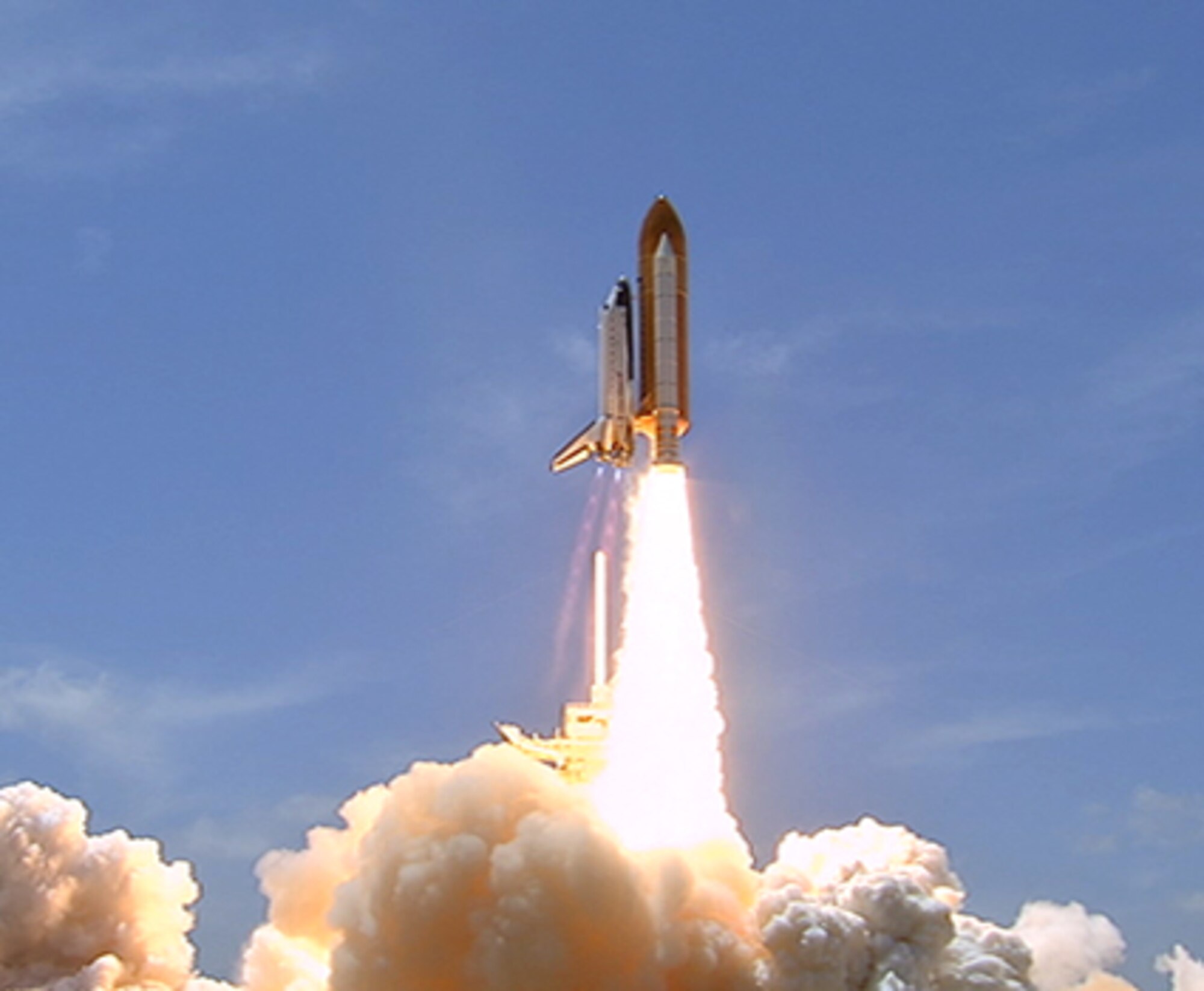 Liftoff of space shuttle Atlantis on its STS-132 mission. Launch was on time at 2:20 p.m. EDT. Image credit: NASA TV 