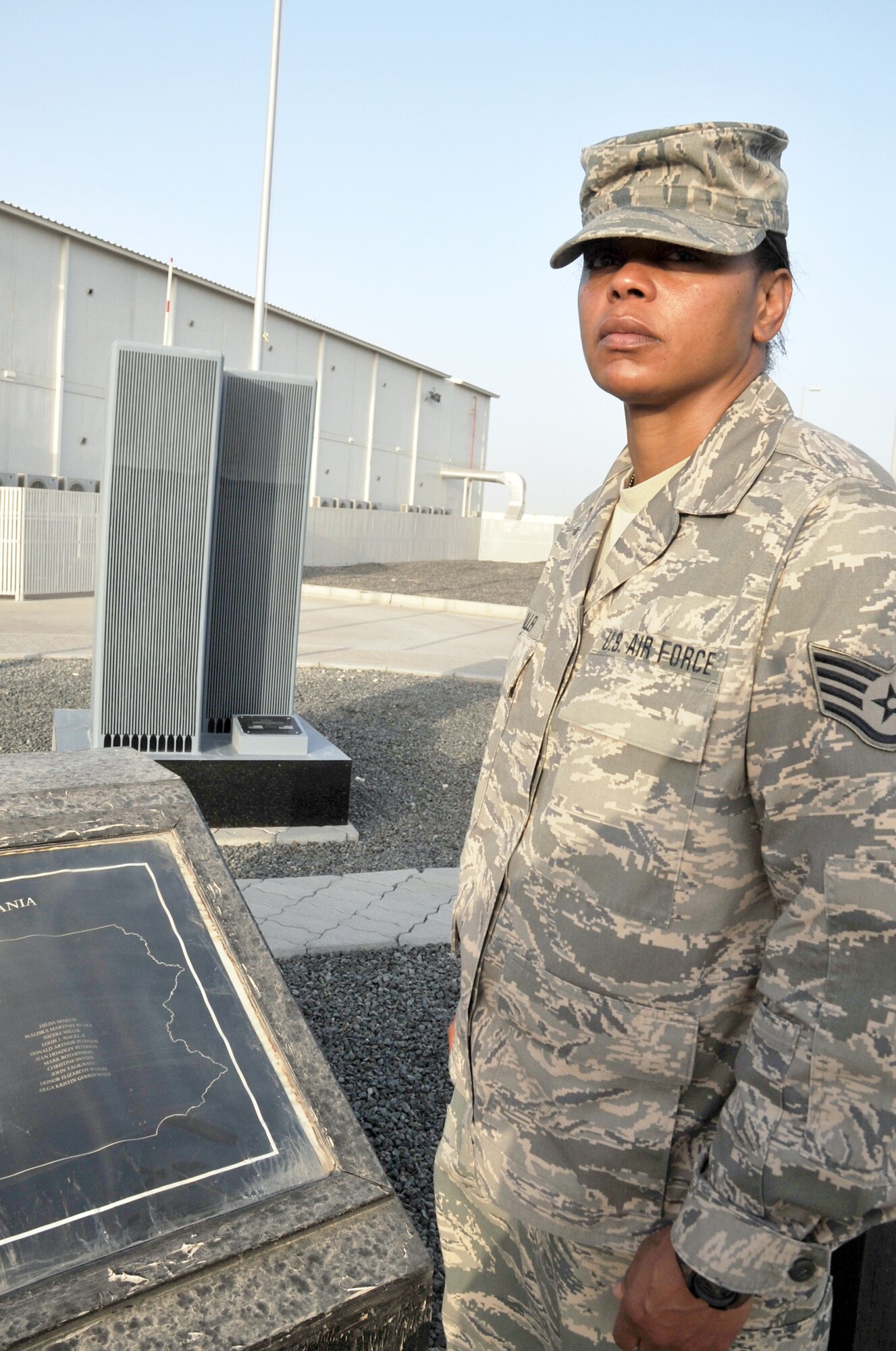 Staff Sgt. Jozette Allen is a services craftsman assigned to the 380th Expeditionary Force Support Squadron at a non-disclosed base in Southwest Asia supporting the 380th Air Expeditionary Wing. Here she is pictured May 13, 2010. Sergeant Allen Sergeant Allen is an Air National Guard NCO deployed from the 127th Force Support Squadron at Selfridge Air National Guard Base, Mich. Her hometown is Detroit, Mich. As a services journeyman with the 380th EFSS, Sergeant Allen supports the morale, welfare, fitness and recreation of more than 1,900 deployed service members for the 380th Air Expeditionary Wing. (U.S. Air Force Photo/Master Sgt. Scott T. Sturkol/Released)