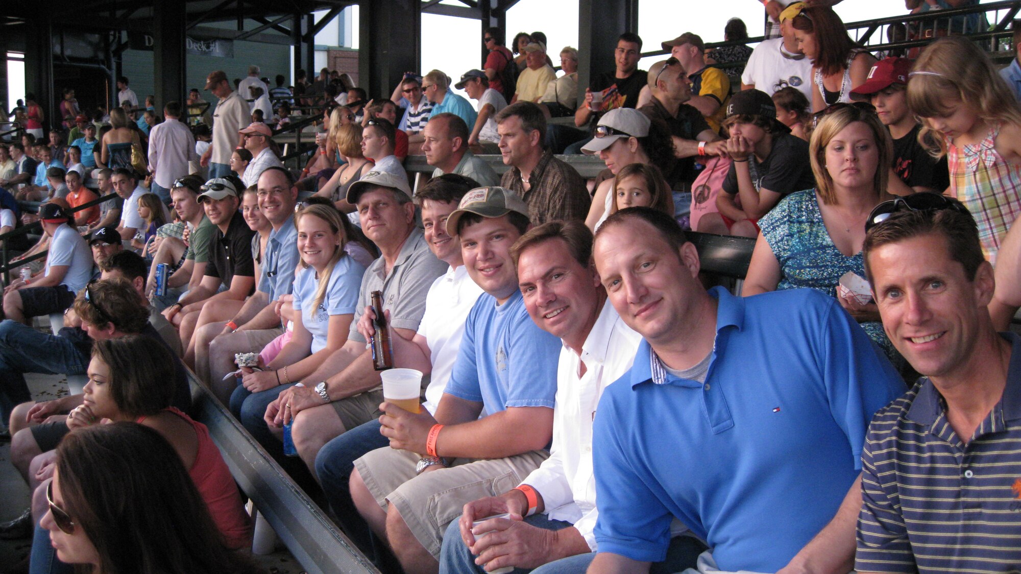 The Charelston Riverdogs hosted military appreciation for all military members, retirees, DoD civilians and dependents May 14 at Joseph P. Riley Jr. Park. Members of the 315th Airlift Wing, Charleston Air Force Base S.C. enjoyed an evening at the ball park and saw 315th Vice Commander Colonel Mike Speer throw out the first pitch. (U.S. Air Force Photo/SMSgt Dean Carter)
