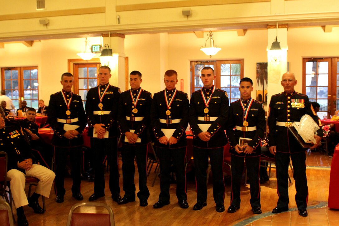 Catholic High School, Little Rock, Ark., took home the gold metal in the Marine Corps Junior Reserve Officers' Training Corps team competition during an awards ceremony at the depot Bayview Restaurant May 15.