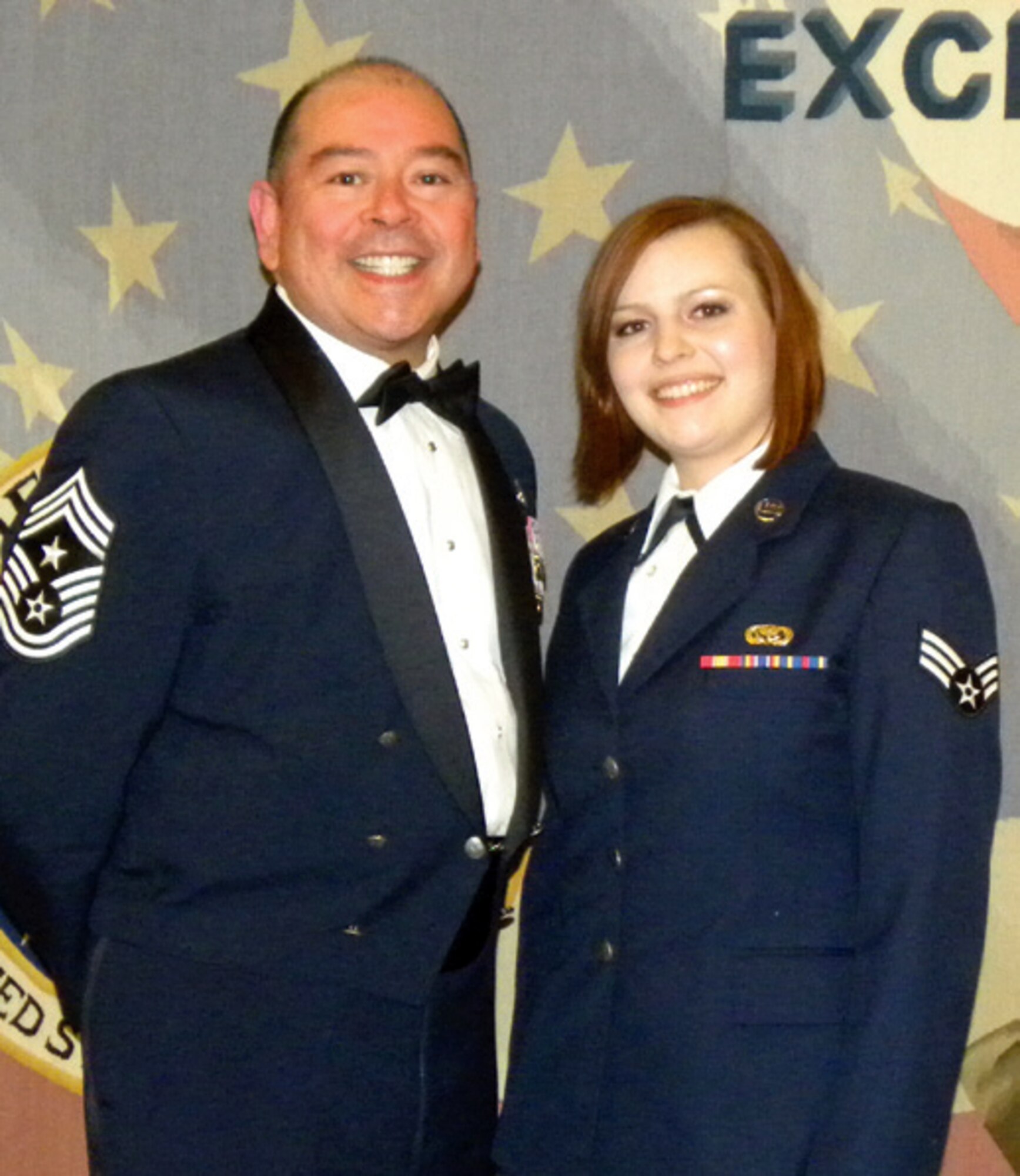 Three March Field members graduate Airman Leadership School at Travis Air Force Base, Calif. Senior Airman Victoria Huebel, 163 FSS, is pictured on the right. (U.S. Air Force photo)
