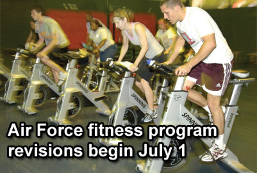 Airmen will test against the new fitness assessment standards beginning July 1, 2010. Changes include bi-annual testing, minimum requirements within testing components and establishing fitness assessment cells to proctor tests. Airmen must meet minimum requirements as defined by the new instruction for each of the four components. Components are weighted as follows: 60 points for aerobic, 20 points for body composition, 10 points for pushups, and 10 points for sit-ups, for a total of 100 possible points.