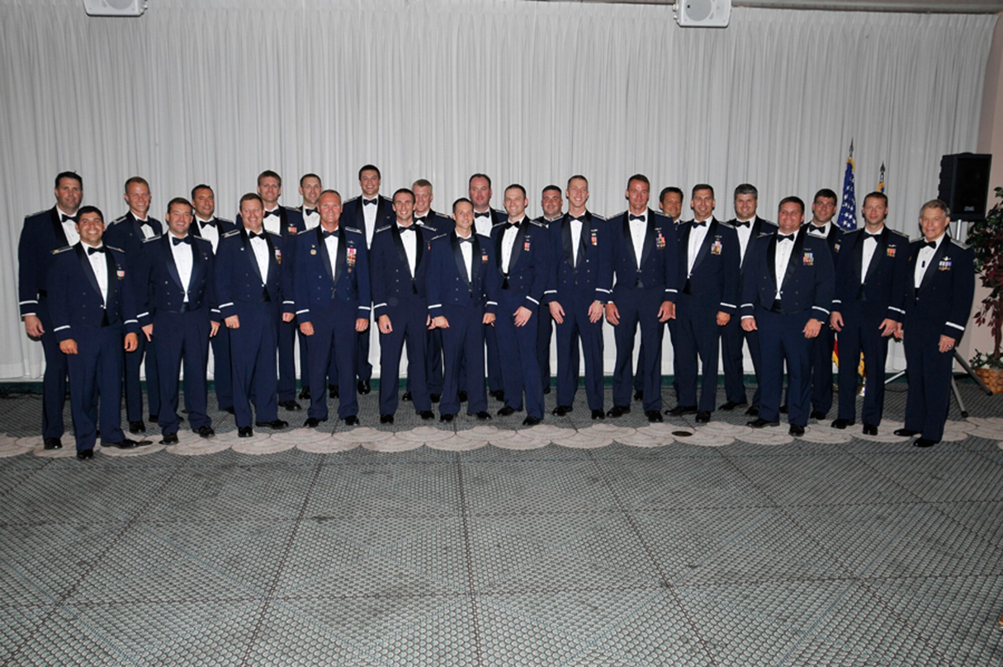 Shown above are all the Eagle Drivers (F-15 pilots), including the new  graduates  and Retired General Steve Ritchie, guest speaker, who attended the final B-course graduation May 14 at the Heritage Club. (U.S. Air Force photo by Lisa Norman)