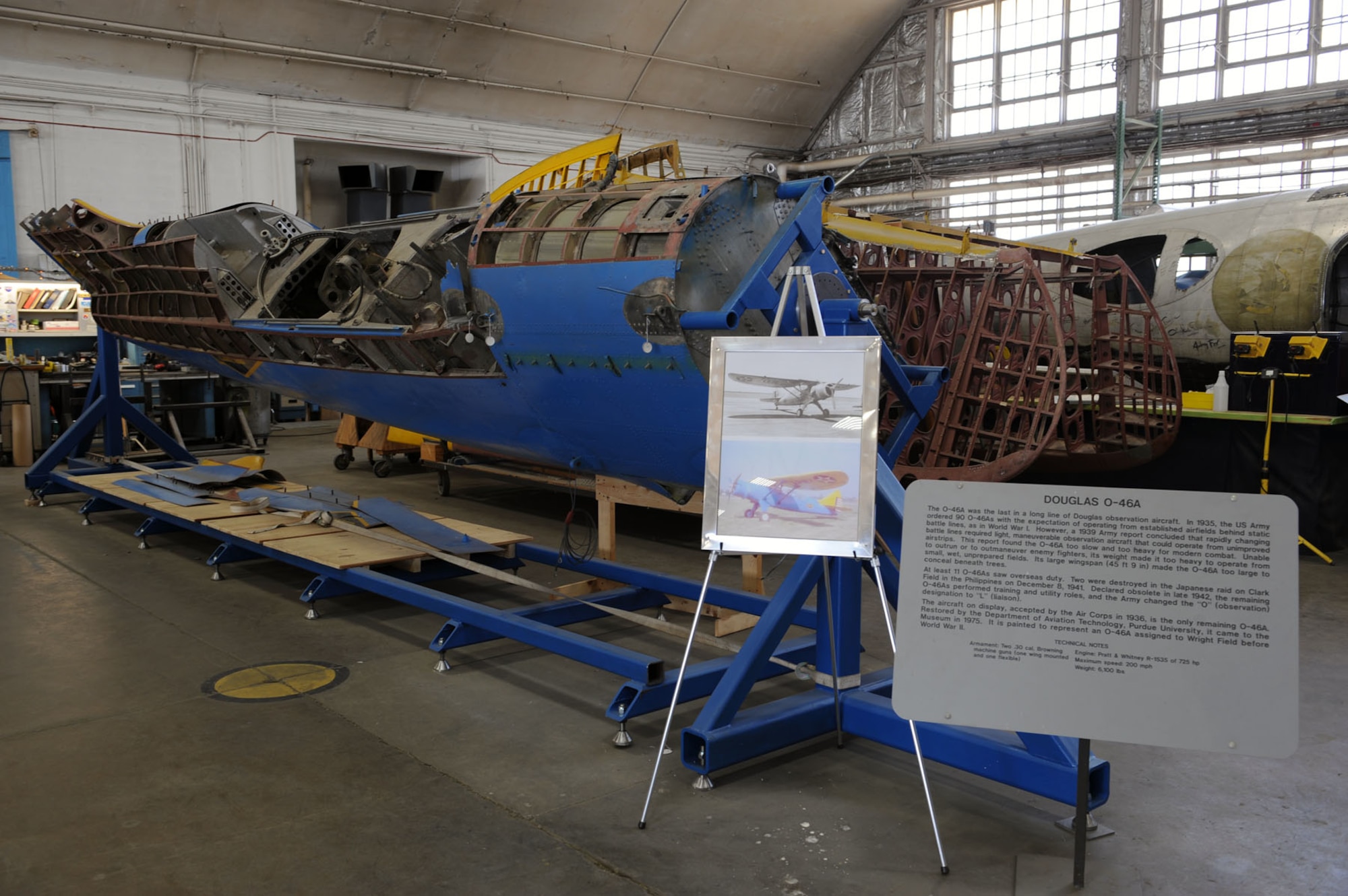 DAYTON, Ohio (04/2010) -- O-46A in the Restoration Hangar at the National Museum of the U.S. Air Force. (U.S. Air Force photo/Master Sgt. William Greer)