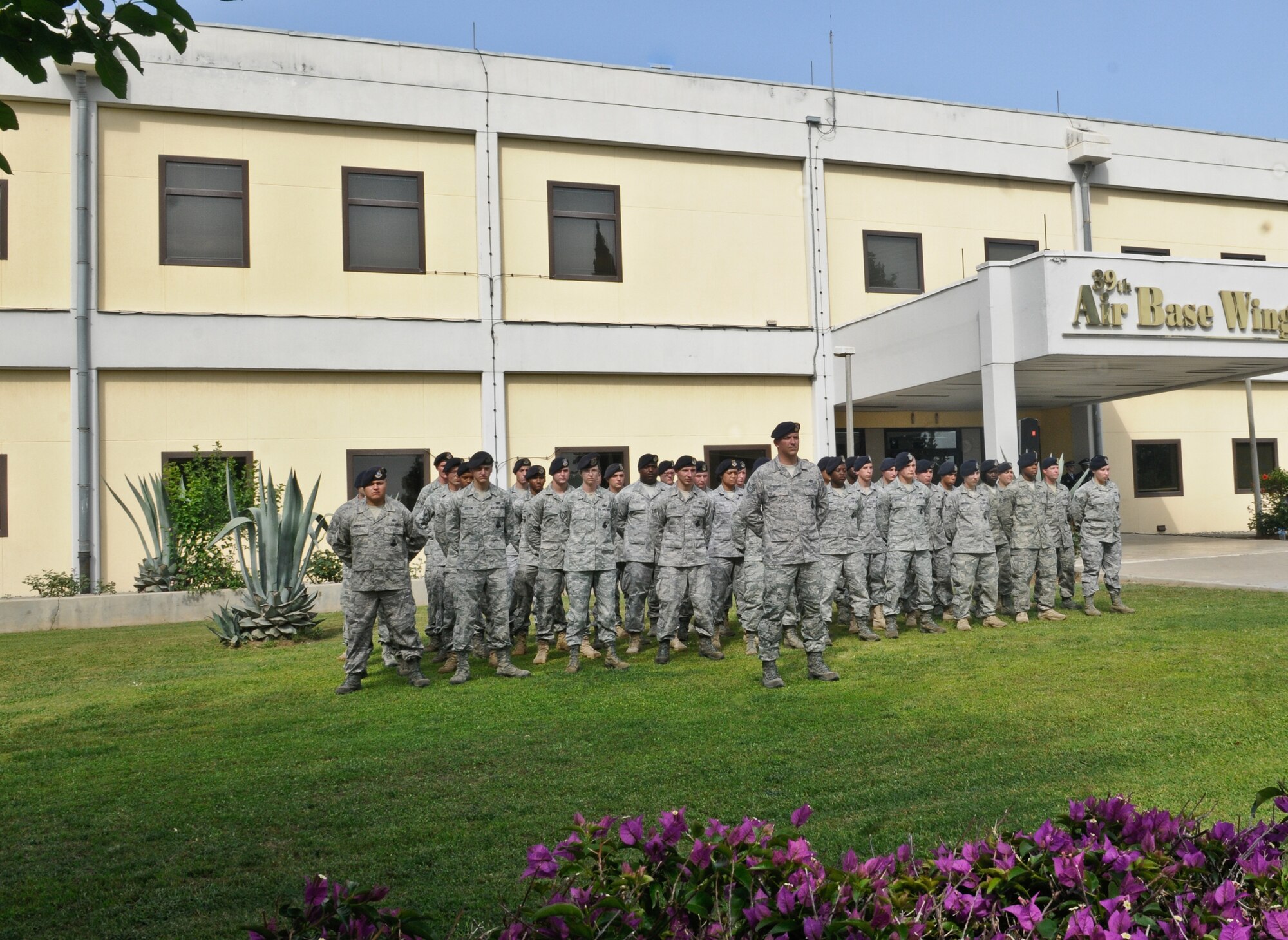Members from the 39th Security Forces Squadron, Turkish Security Forces and Air Force Office of Special Investigation participate in a retreat ceremony ending police week Friday May 14, 2010 Incirlik Air Base, Turkey. Other Police Week events include a paintball tournament for law enforcement; and a coloring, drawing and essay contest(U.S. Air Force photo/Senior Airman Alexandre Montes)
 