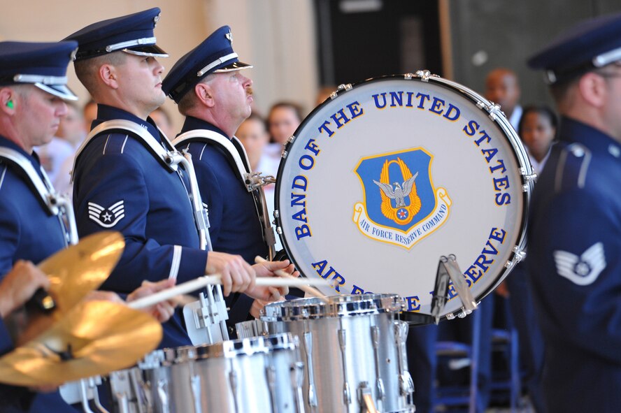 The Air Force Reserve Band plays for the crowd. U. S. Air Force photo by Gary Cutrell