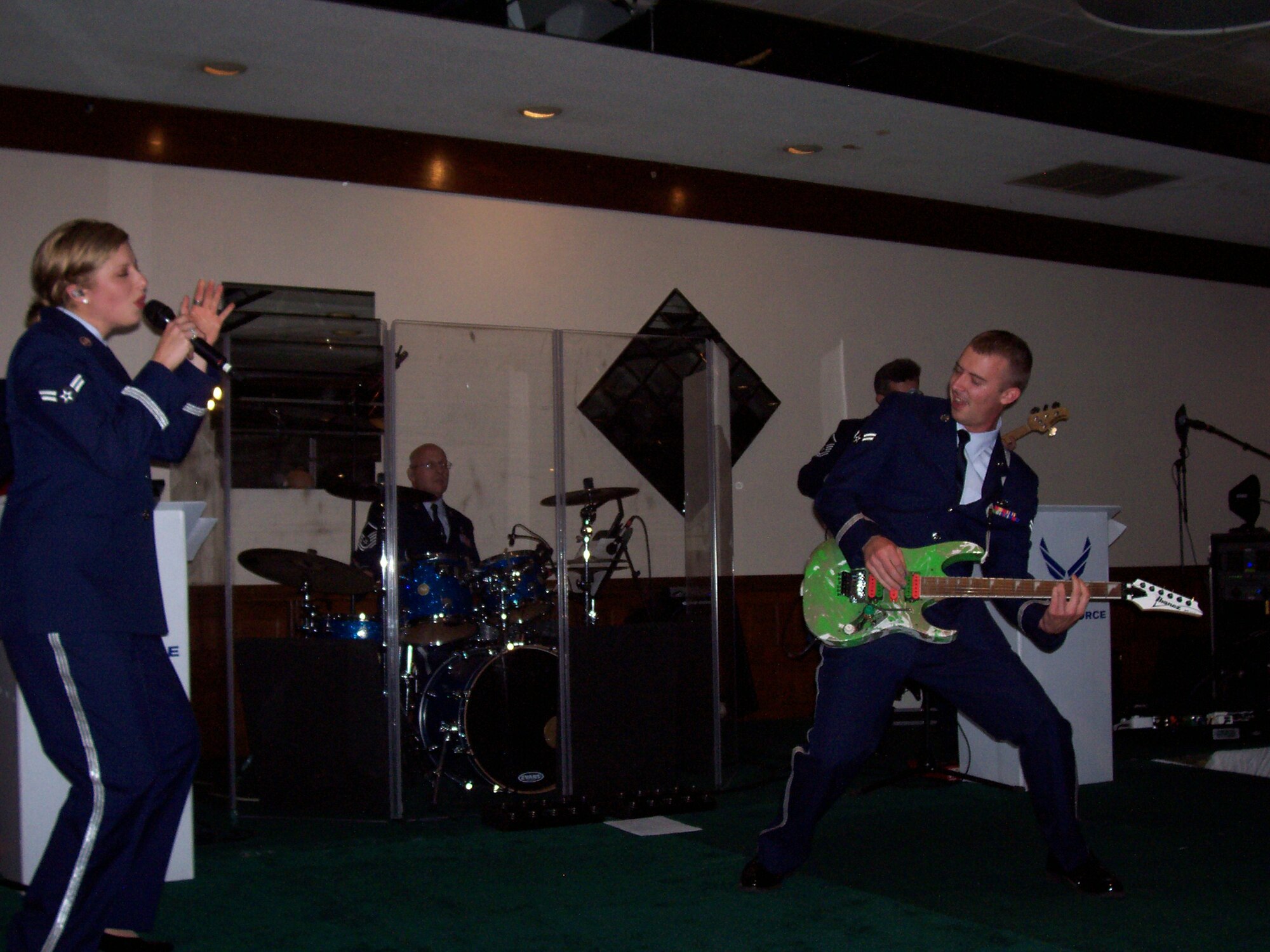 SCOTT AIR FORCE BASE, Ill. --- The U.S. Air Force Band of Mid America Starlifter showcased the relationship between the community and Scott Air Force Base by performing a medley of patriotic and contemporary songs at the 60th Enlisted Dinner. U.S. Air Force photo by Christi Spargur