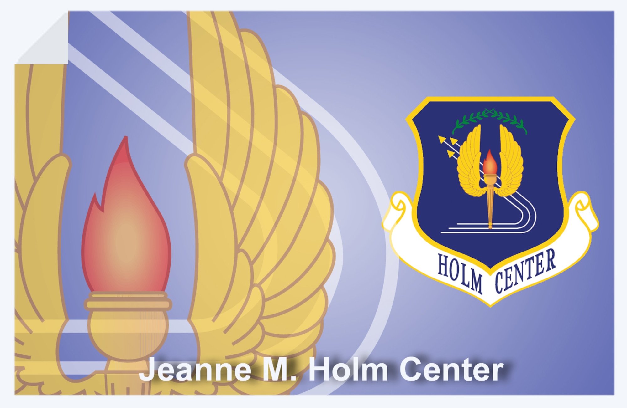 Jeanne M. Holm Center for Officer Accessions and Citizen Development web banner. (U.S. Air Force graphic by Andy Yacenda, Defense Media Activity-San Antonio).