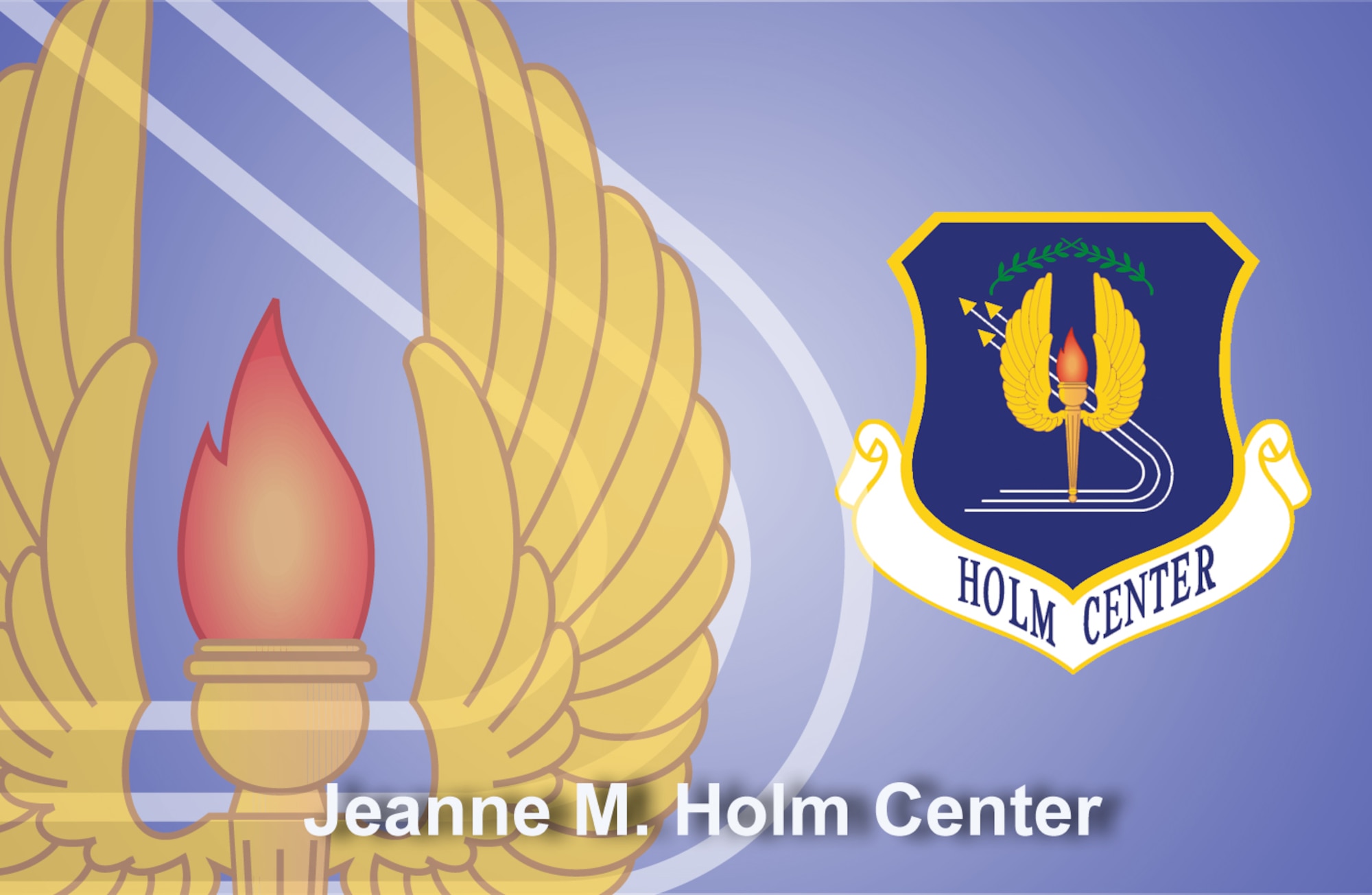 Jeanne M. Holm Center for Officer Accessions and Citizen Development fact sheet banner. (U.S. Air Force graphic by Andy Yacenda, Defense Media Activity-San Antonio)