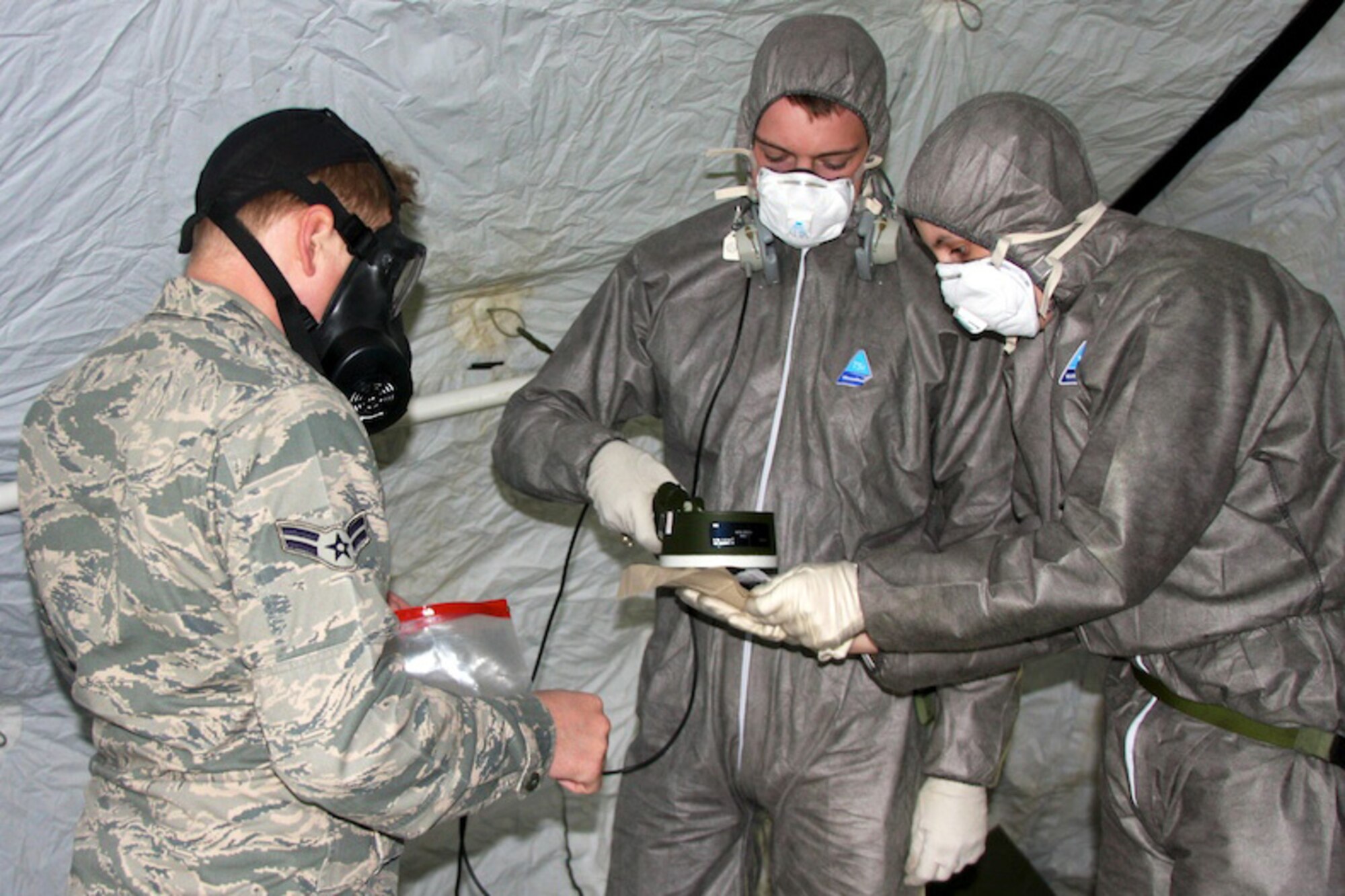 Personnel from RAF Lakenheath and 3rd Air Force participate in an emergency response exercise with British emergency services May 12, 2010 at Sculthorpe Airfield, England. The exercise, titled Astral Bend, lasted two days. The first day the emergency services team was at the airfield responding to an emergency scenario, while they spent the second day at RAF Mildenhall to conduct a table top exercise aimed at exercising the role, inter-operability and co-operation of the lead U.K. and U.S. stakeholders in the event of a major accident in the United Kingdom. (U.S. Air Force photo by Staff Sgt. Casey Pascoe)