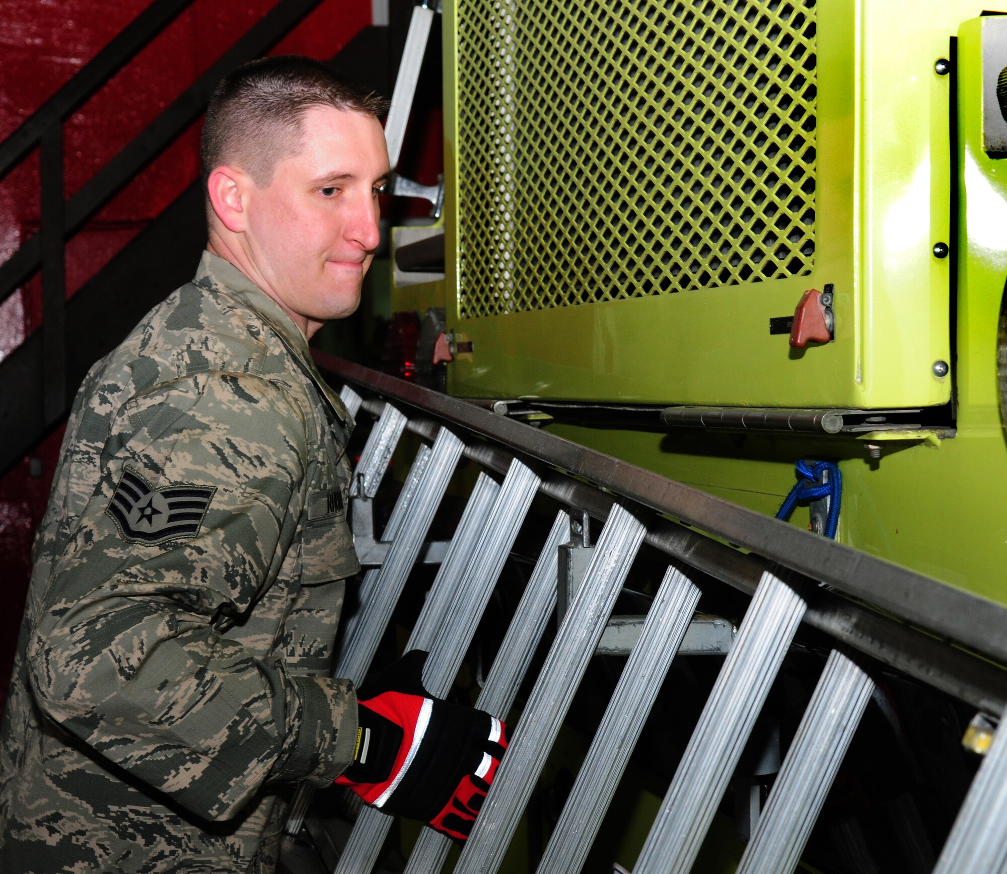 SPANGDAHLEM AIR BASE, Germany -- Staff Sgt. Brian Rhodes, 52nd Civil Engineer Squadron fire fighter, is the 52nd Fighter Wing Top Saber Performer for the week of May 21-27. (U.S. Air Force photo/Staff Sgt. Heather M. Norris)