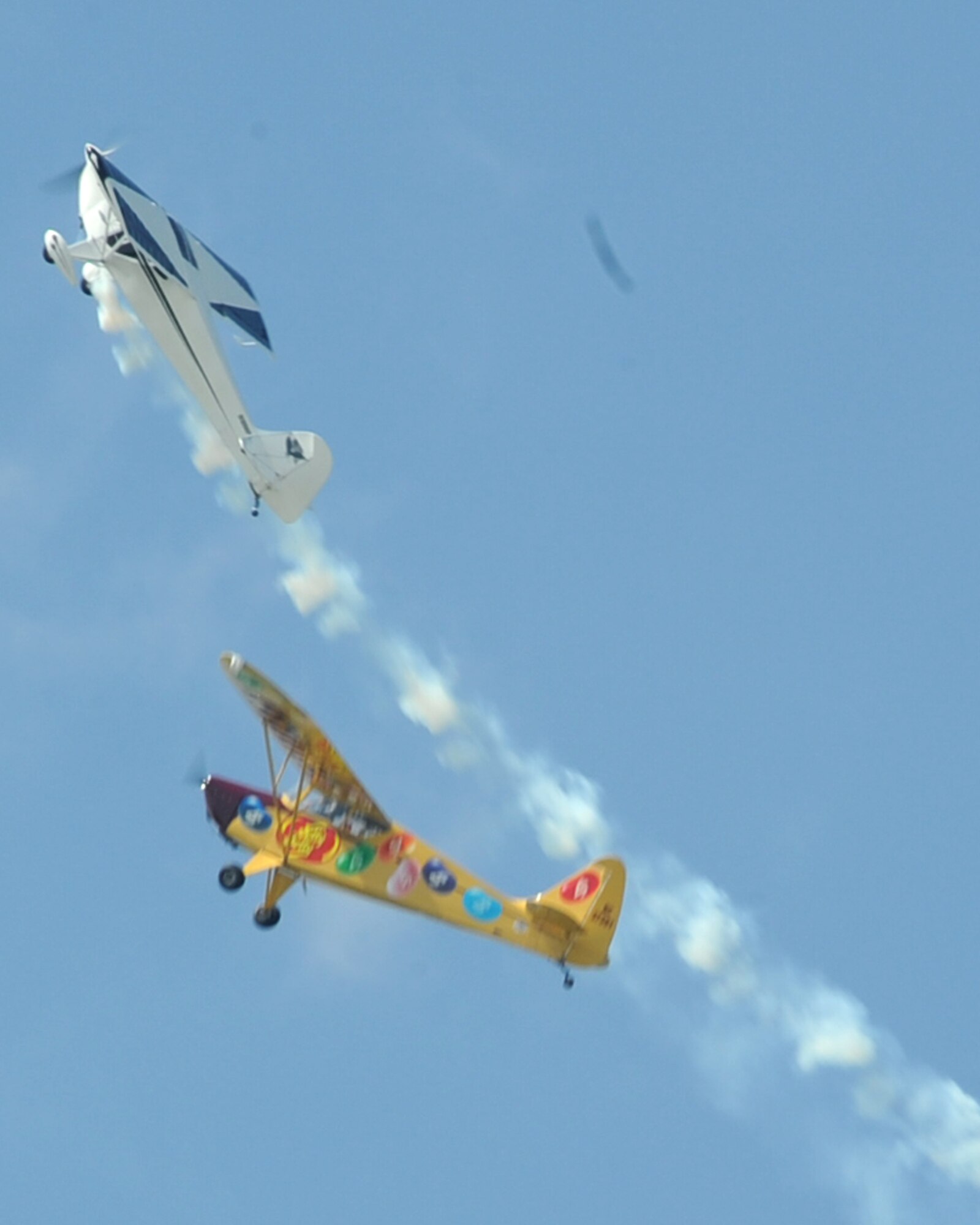 The Pietsch Brothers perform their dual act at the Thunder Over the Red River Air Show at Grand Forks Air Force Base, N.D. May 22. The Air Show, which was highlighted by the United States Air Force Thunderbird Aerial Demonstration Team, was the first to be held at Grand Forks AFB since 2006 and had more than 31,000 spectators. (U.S. Air Force photo by Airman 1st Class Amber Price)