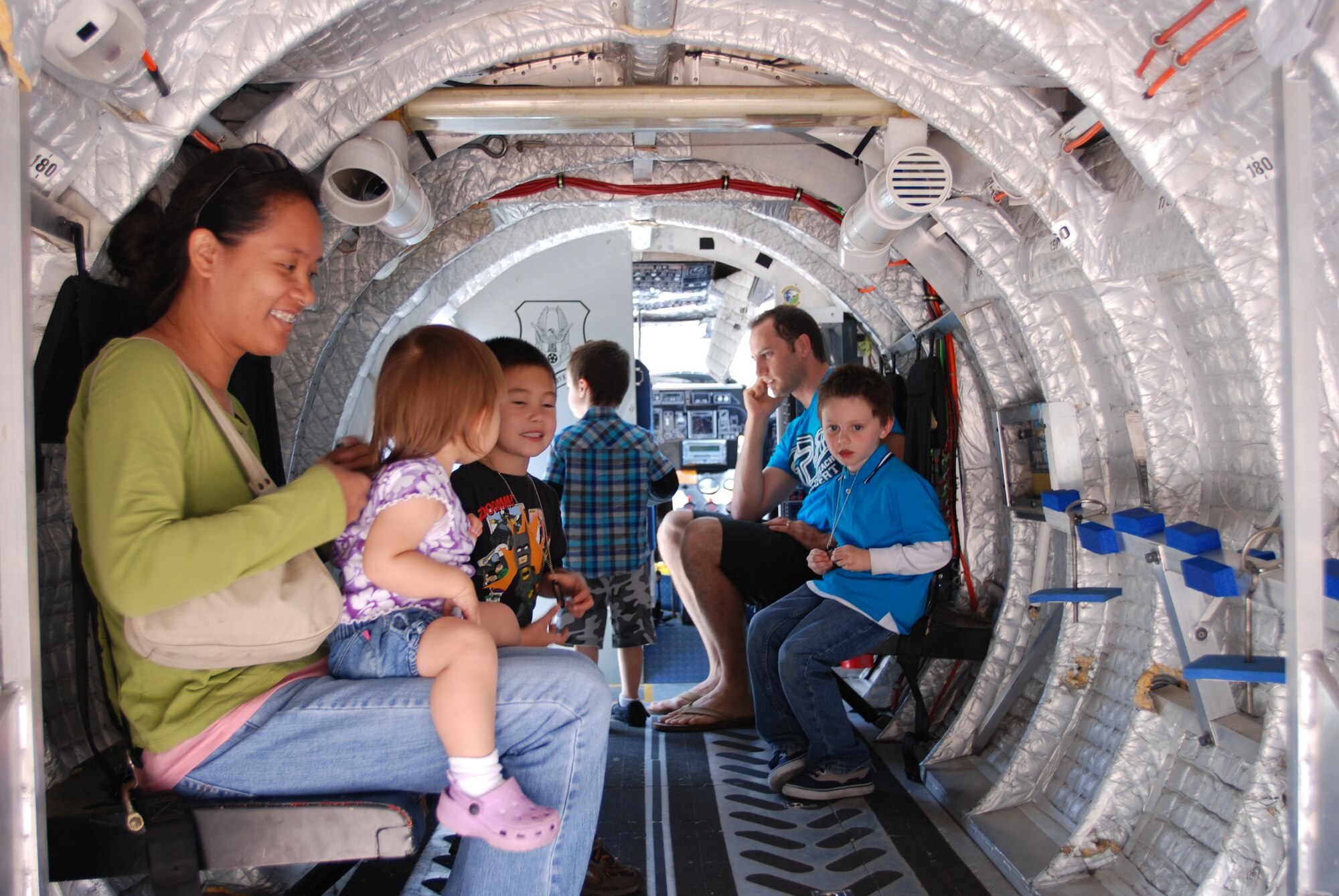Residents of Riverside Calif. were able to get an up close view of the Mini C-17 from Charleston Air Force Base S.C. April 29 at Riverside Plaza. A group of five reservists from the 315th Airlift Wing traveled with Mini C-17 for Air Fest 2010 at March AFB Calif. (U.S. Air Force Photo)