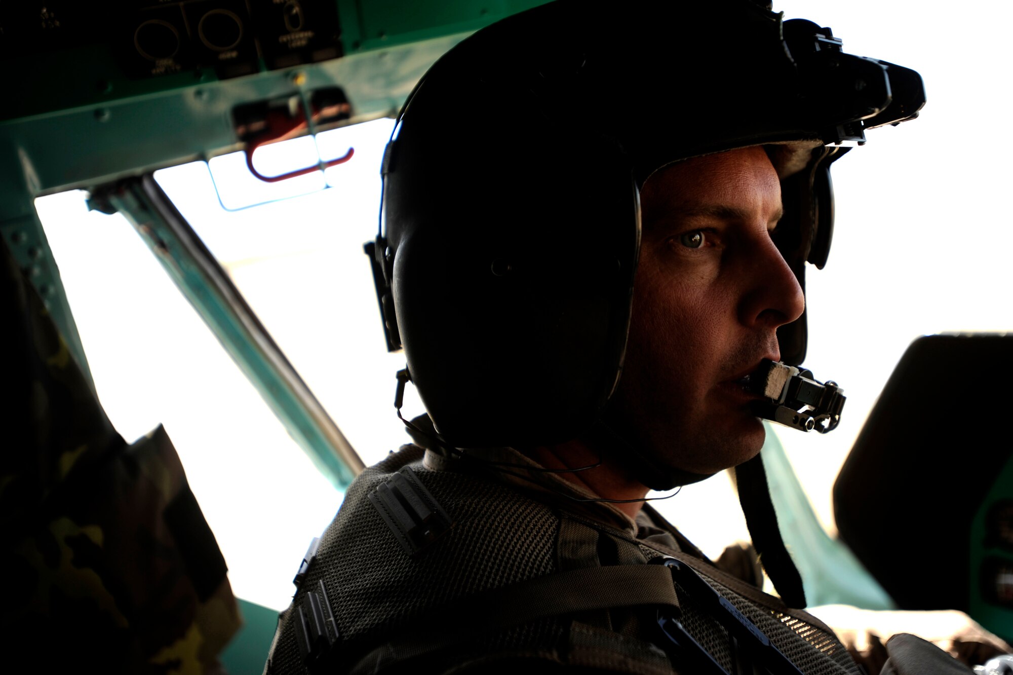 Lt. Col. Greg Roberts, commander of the 438th Air Expeditionary Advisor Squadron and an Mi-17 helicopter instructor pilot, prepares for take-off May 13, 2010, at Forward Operating Base Sharana, Afghanistan. ?This is a great mission for us to be a part of,? Colonel Roberts said ?We get a chance to showcase the many uses of the Mi-17 and contribute a mission that directly benefits the people of Afghanistan.  It is a mission we look forward to executing as we continue to build lasting relationships with local communities throughout Afghanistan.?(U.S. Air Force photo/Staff Sgt. Manuel J. Martinez/released) 