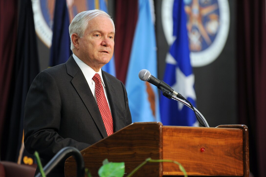 Defense Secretary Robert M. Gates Addresses The Audience During The ...